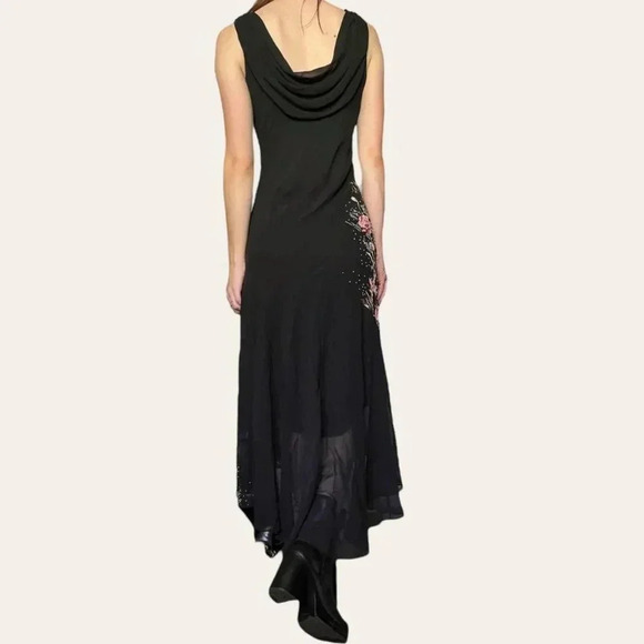 Alex Evenings 90s vintage beaded chiffon cowl neck maxi dress whimsigoth fairy - Picture 6 of 8